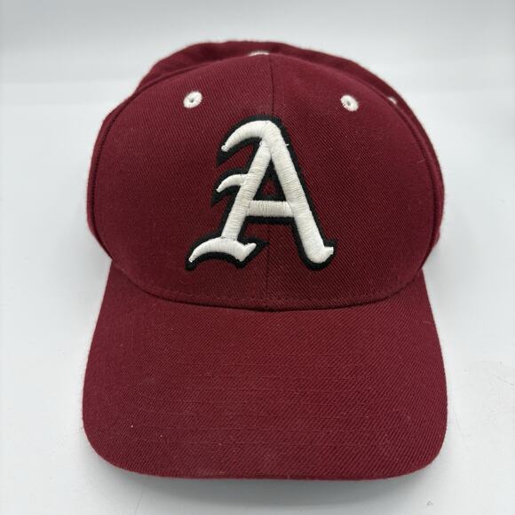 Arkansas Razorbacks Hat Cap Hogs Adult Fitted 7 3/8 A Red Zephyr‎ Wool Blend - Picture 1 of 9